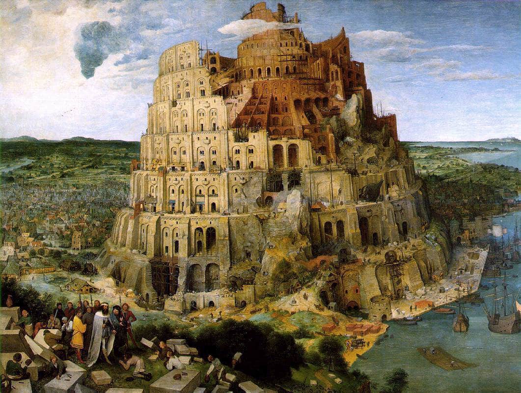 Ett av Pieter Bruegels mest kjente verker - The Tower of Babel